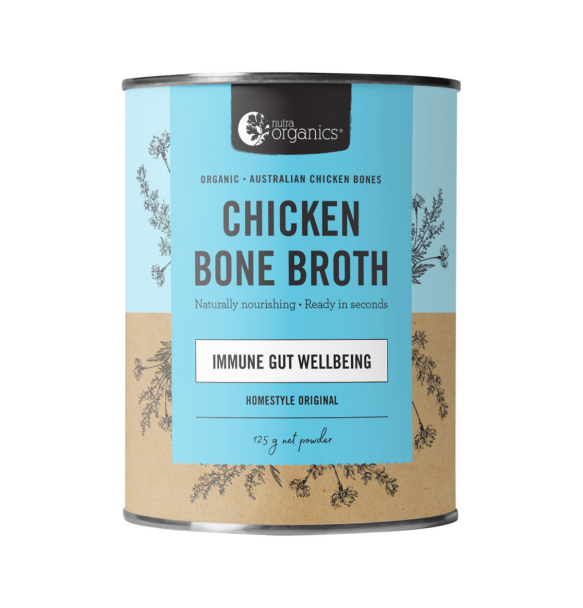 Nutra Organics Bone Broth Chicken Organic Homestyle Original 125g-0