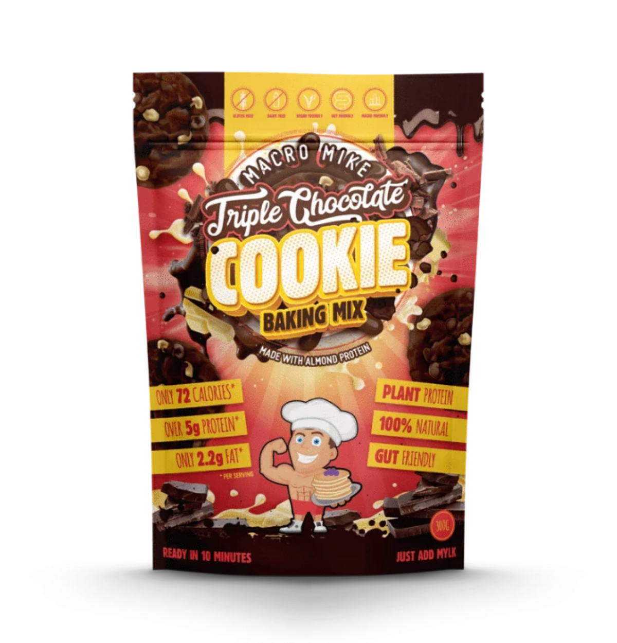 MACRO MIKE Cookie Baking Mix - Almond Protein Triple Chocolate 300g-0