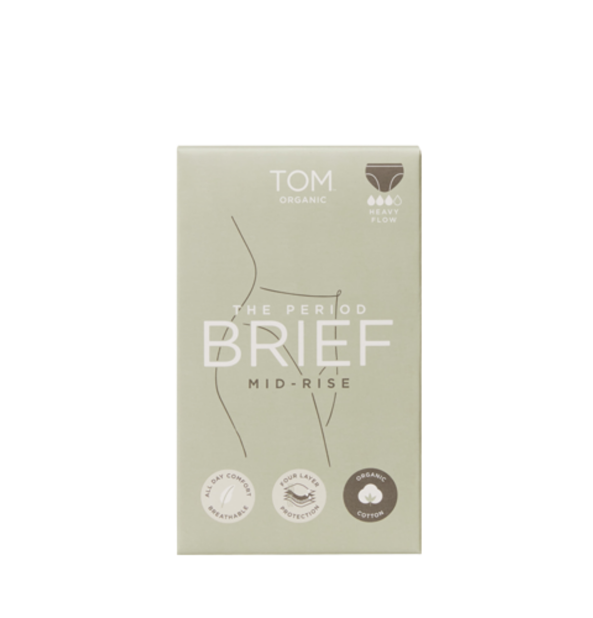 TOM ORGANIC The Period Brief Mid-Rise Black M-0