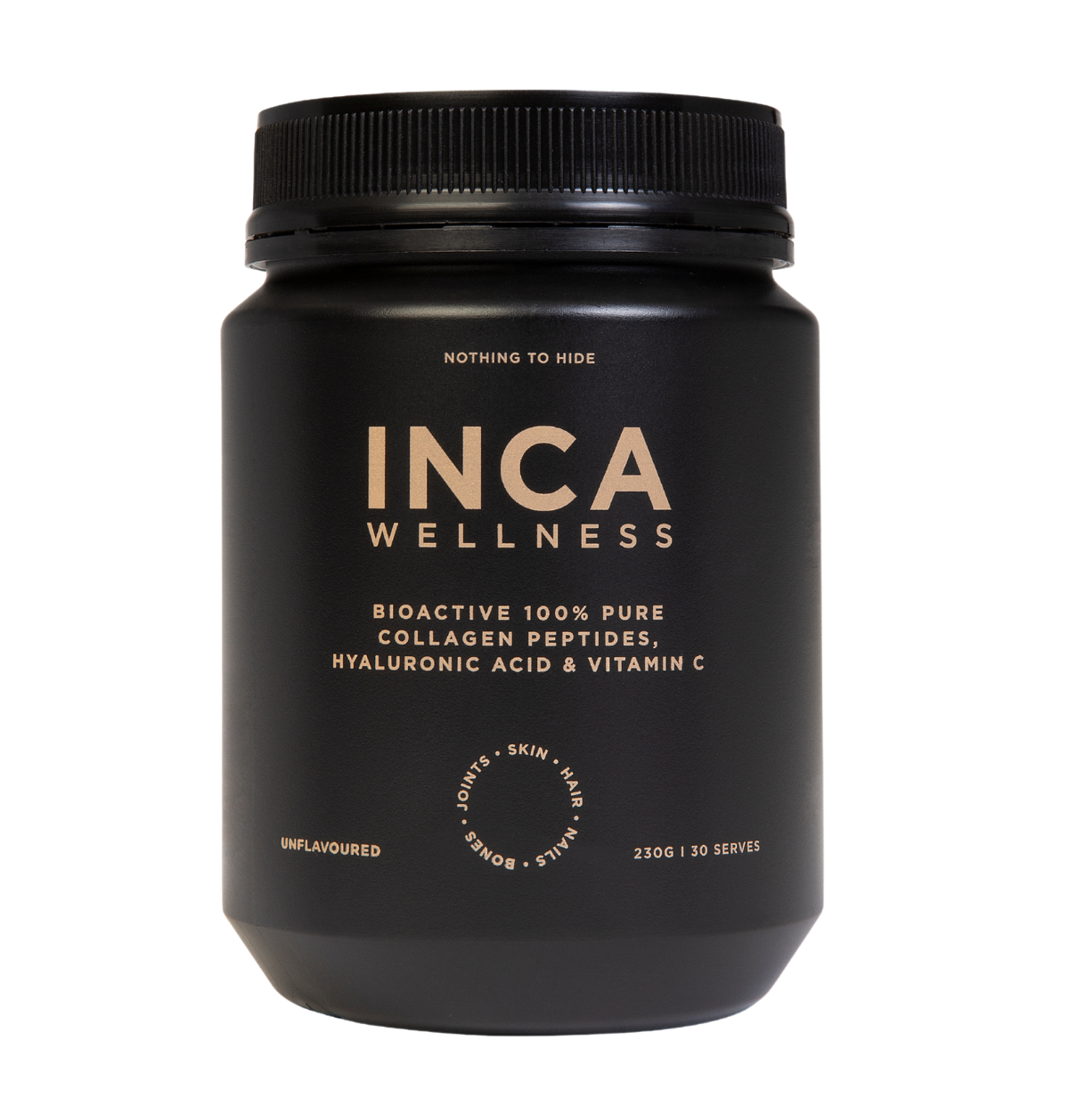 INCA Wellness Bioactive 100% Pure Bioactive Collagen Peptides, Hyaluronic Acid & Vitamin C 230g-0