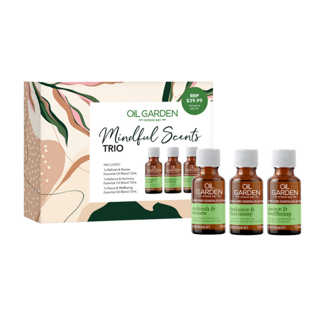 Oil Garden Essential Oil Blend Trio Mindful Scents 12ml x 3 Pack