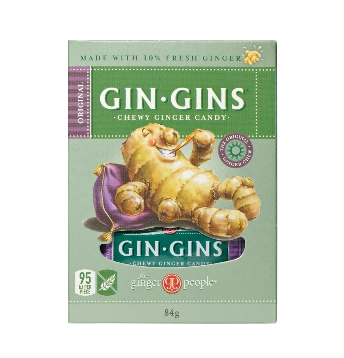 THE GINGER PEOPLE Gin Gins Ginger Candy Chewy Original 84g-0
