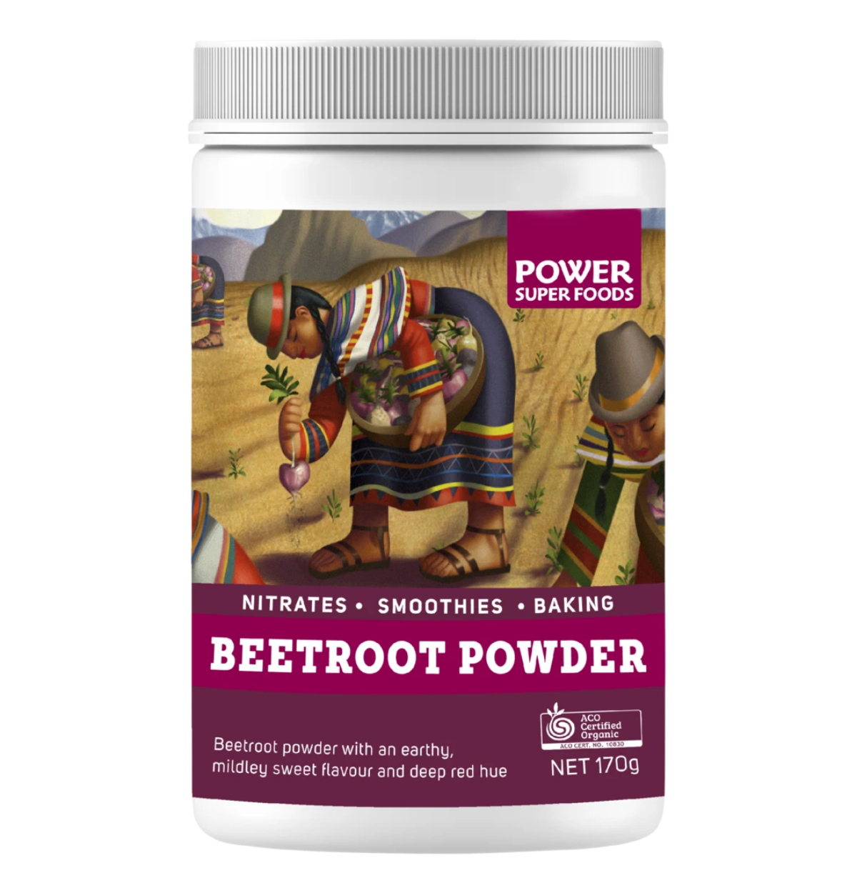 RN RERII SUPER FOODS iPOWER NITRATES SMOOTHIES BAKING BEETROOT POWDER Beetroot powder with an earthy, mildley sweet flavour and LT TG T 