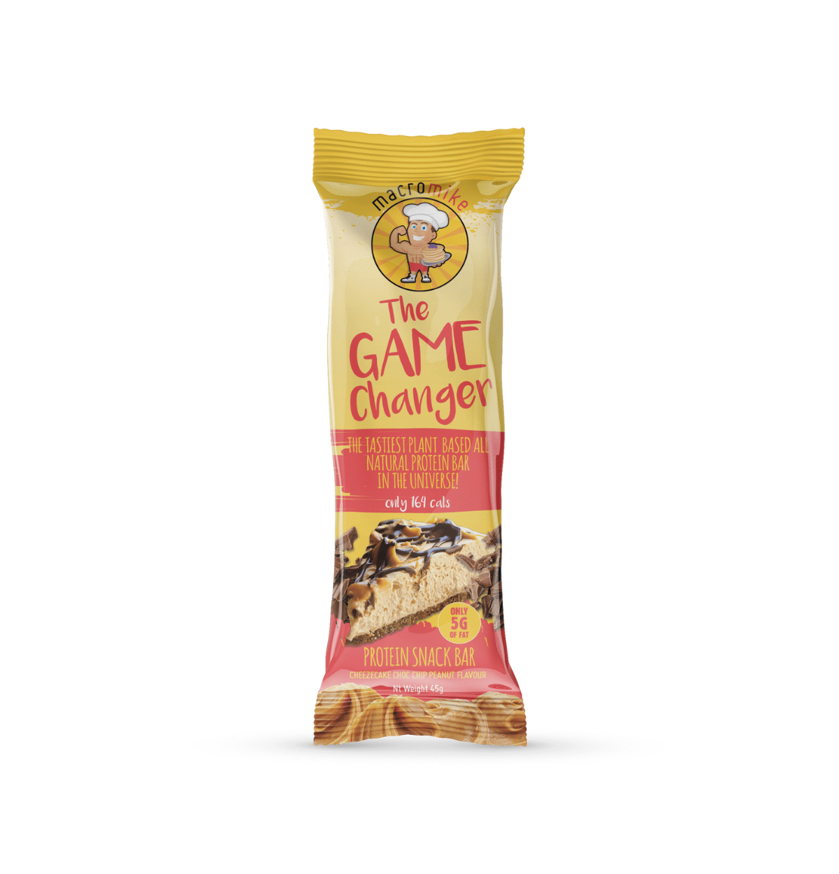 MACRO MIKE The Game Changer Protein Bar Cheezecake Choc Chip Peanut Flavour 45g-0
