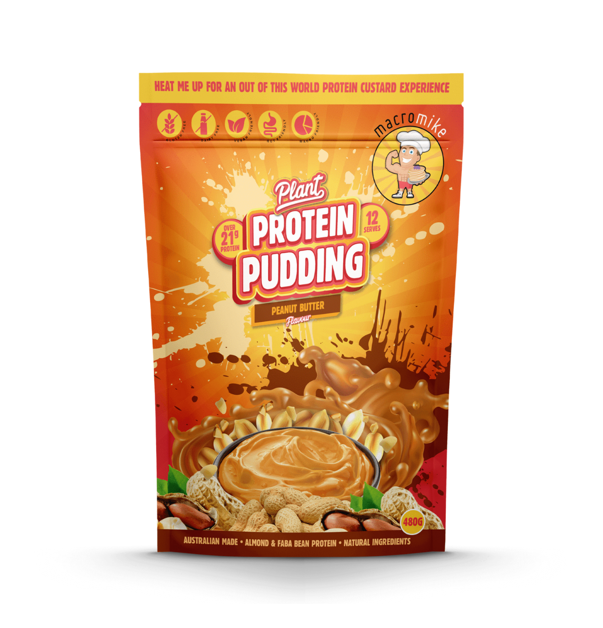 MACRO MIKE Plant Protein Pudding Peanut Butter 480g-0