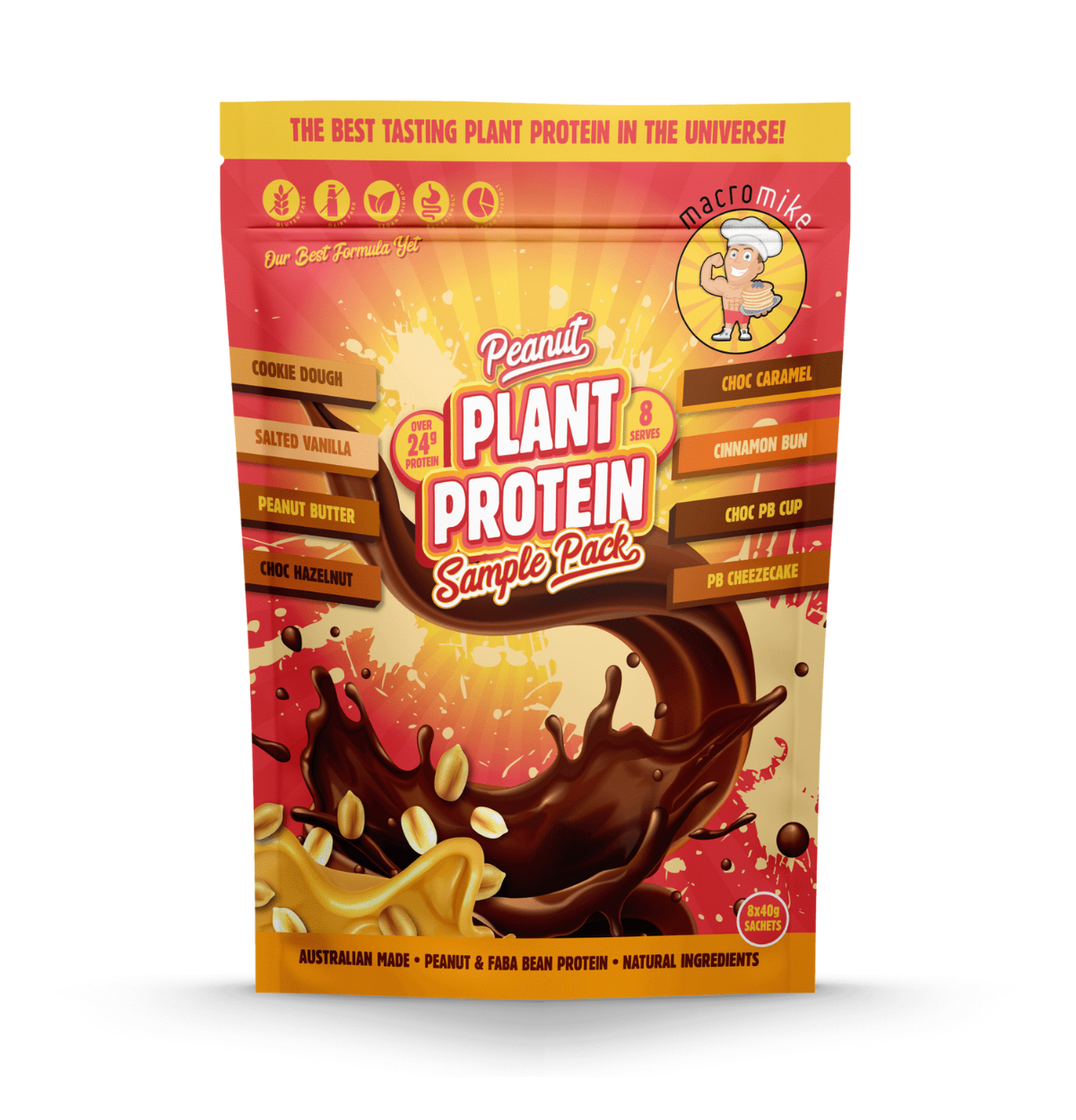 MACRO MIKE Peanut Plant Protein Sample Pack 8x40g-0