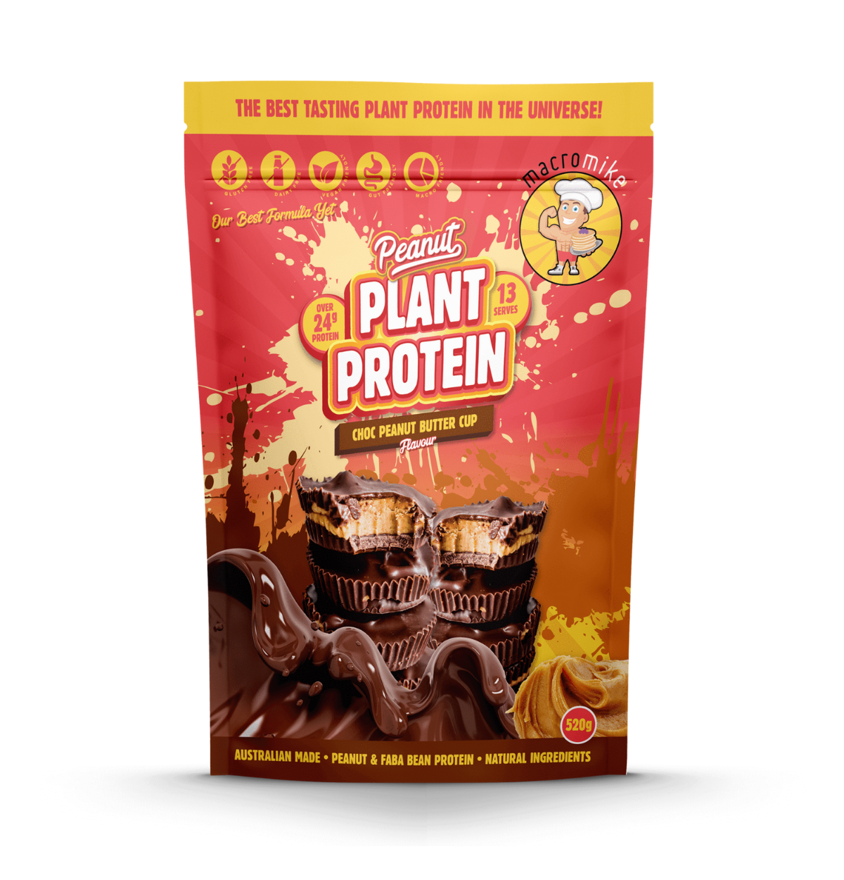 MACRO MIKE Peanut Plant Protein Choc Peanut Butter Cup 520g-0