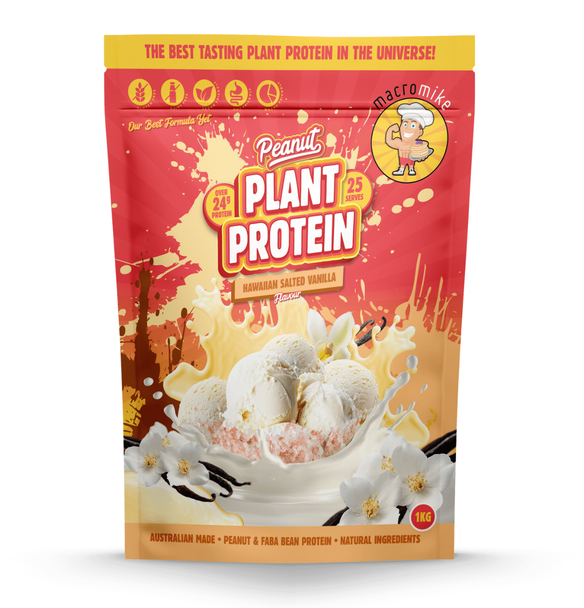 MACRO MIKE Peanut Plant Protein Hawaiian Salted Vanilla 1kg-0