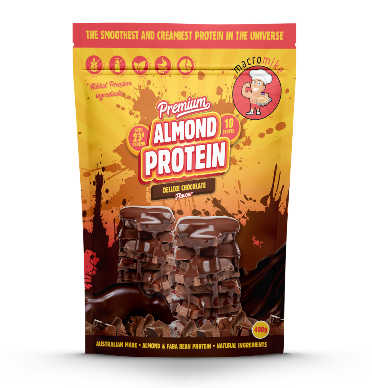 MACRO MIKE Premium Almond Protein Deluxe Chocolate 400g-0
