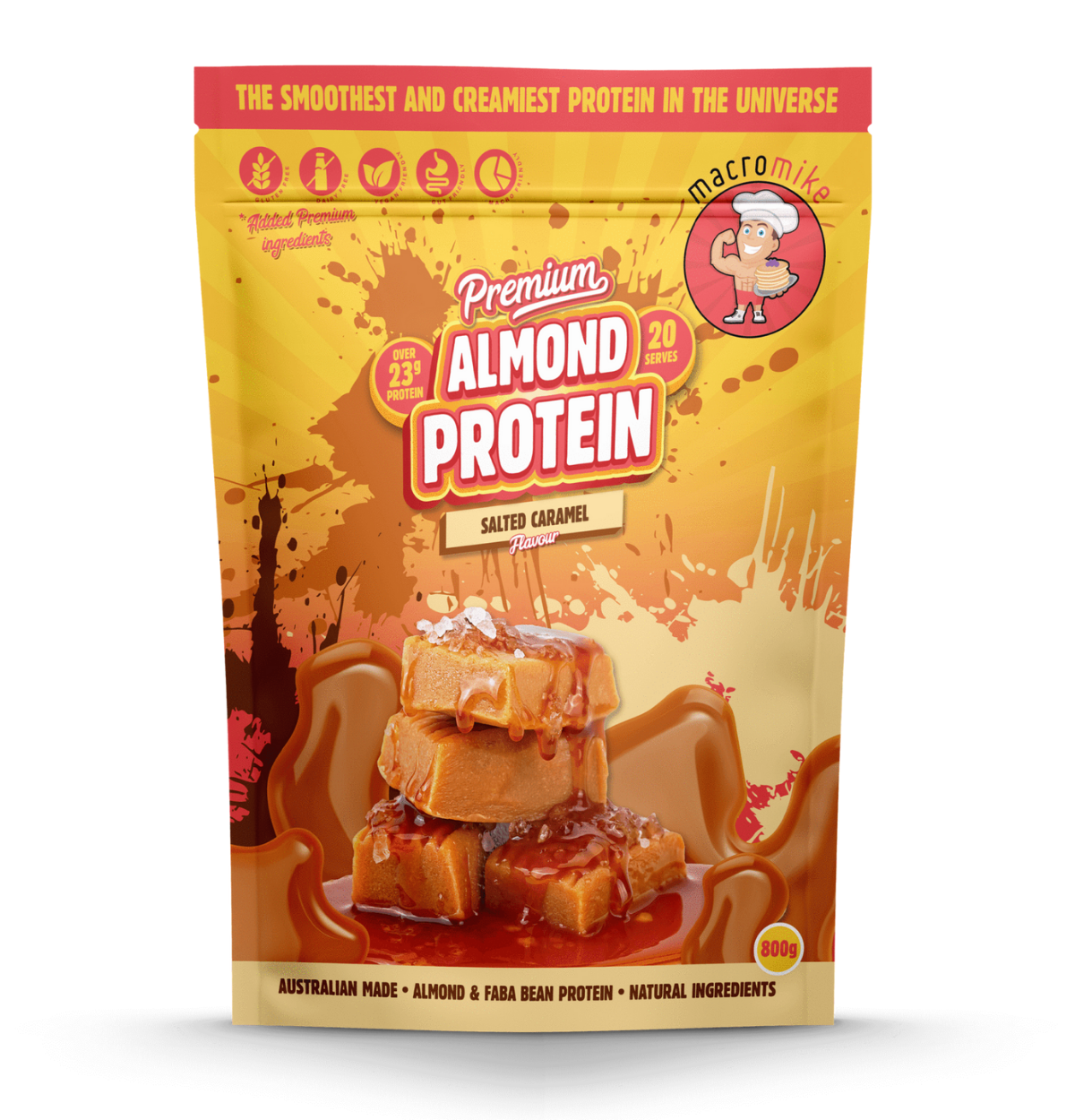 MACRO MIKE Premium Almond Protein Salted Caramel 800g-0