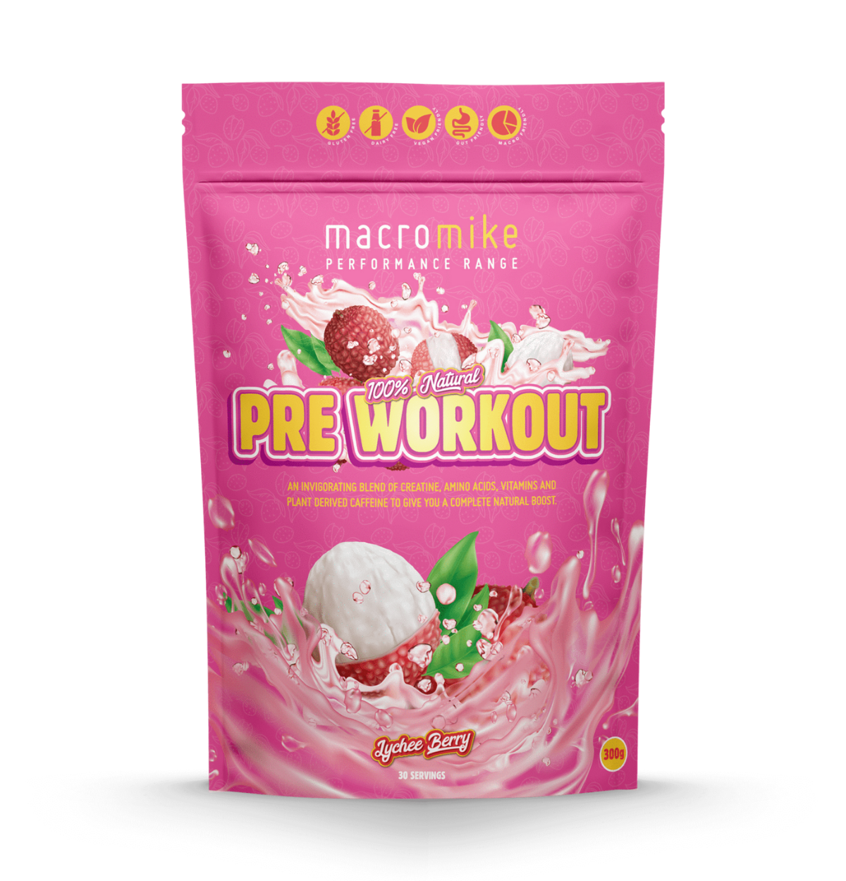 MACRO MIKE Pre Workout Lychee Berry 300g-0
