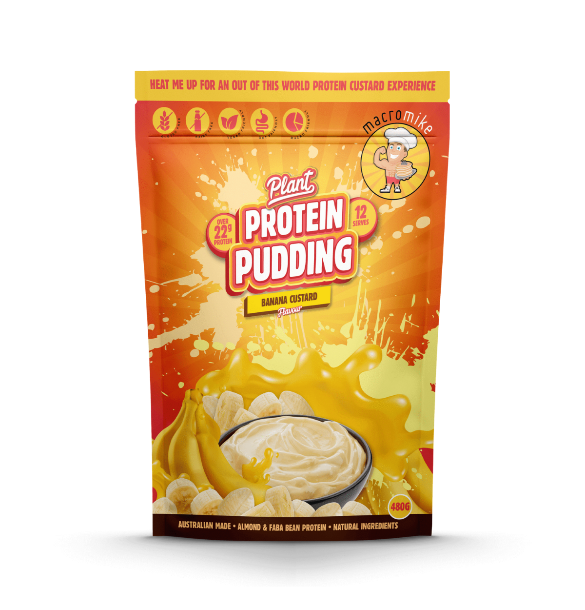 MACRO MIKE Plant Protein Pudding Banana Custard 480g-0