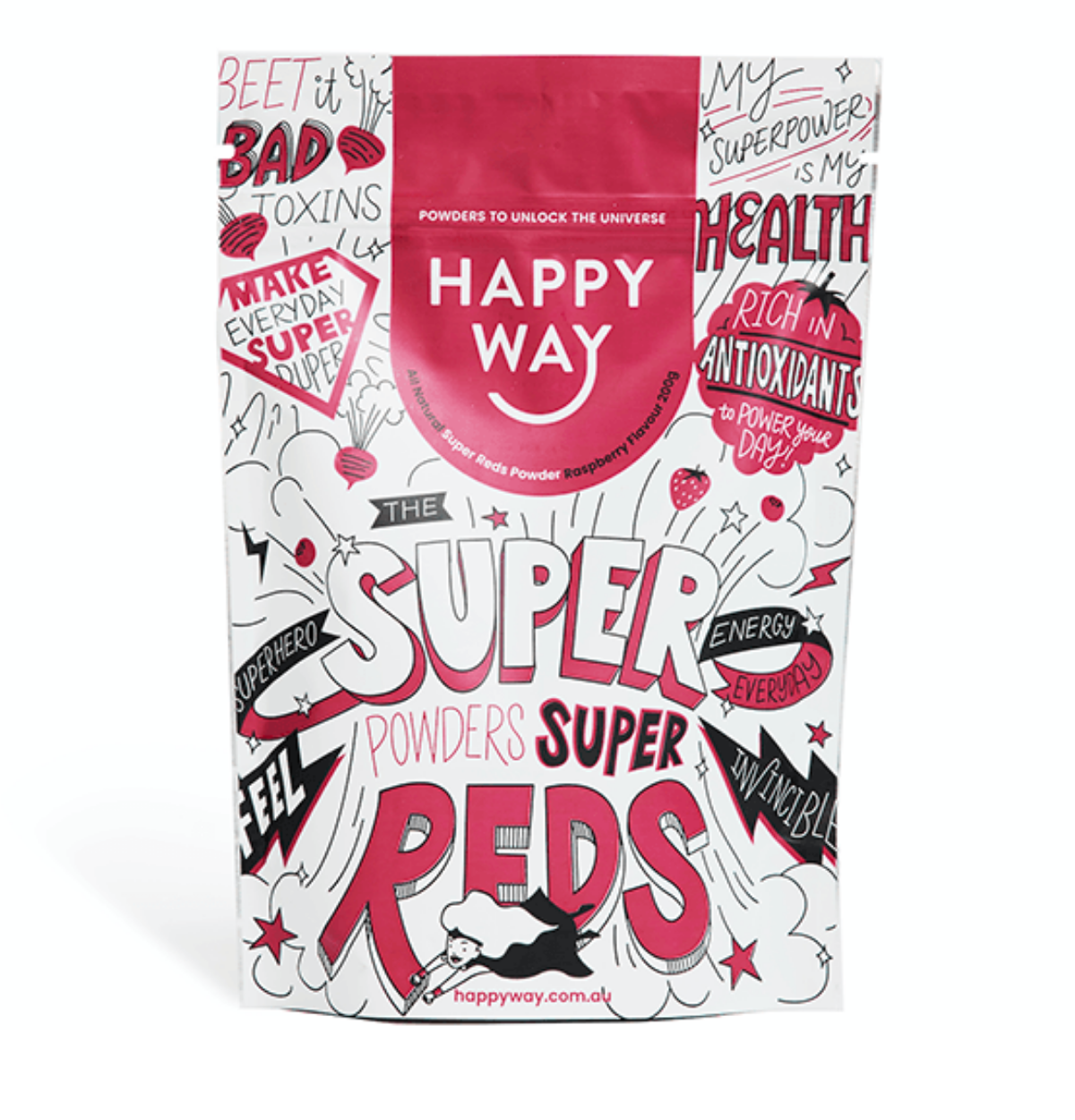 HAPPY WAY Super Reds Powder Raspberry 200g-0