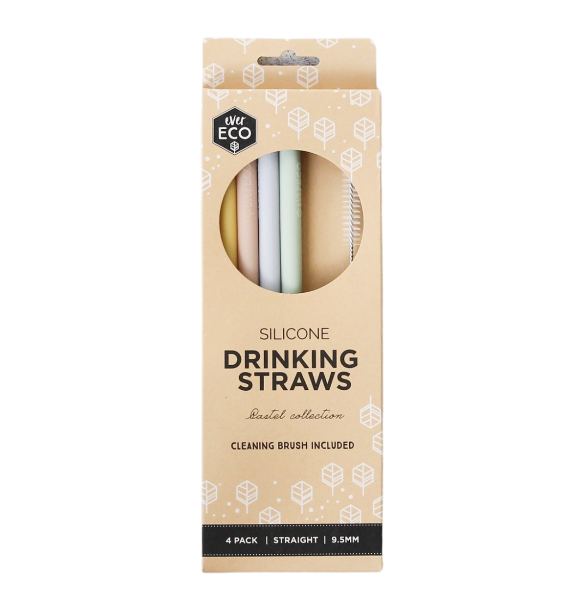 EVER ECO Silicone Straws - Straight Pastel Collection 4-0