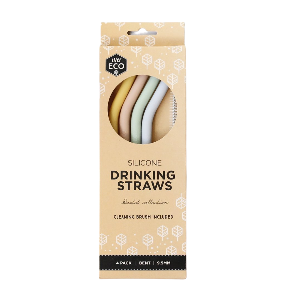 EVER ECO Silicone Straws - Bent Pastel Collection 4-0