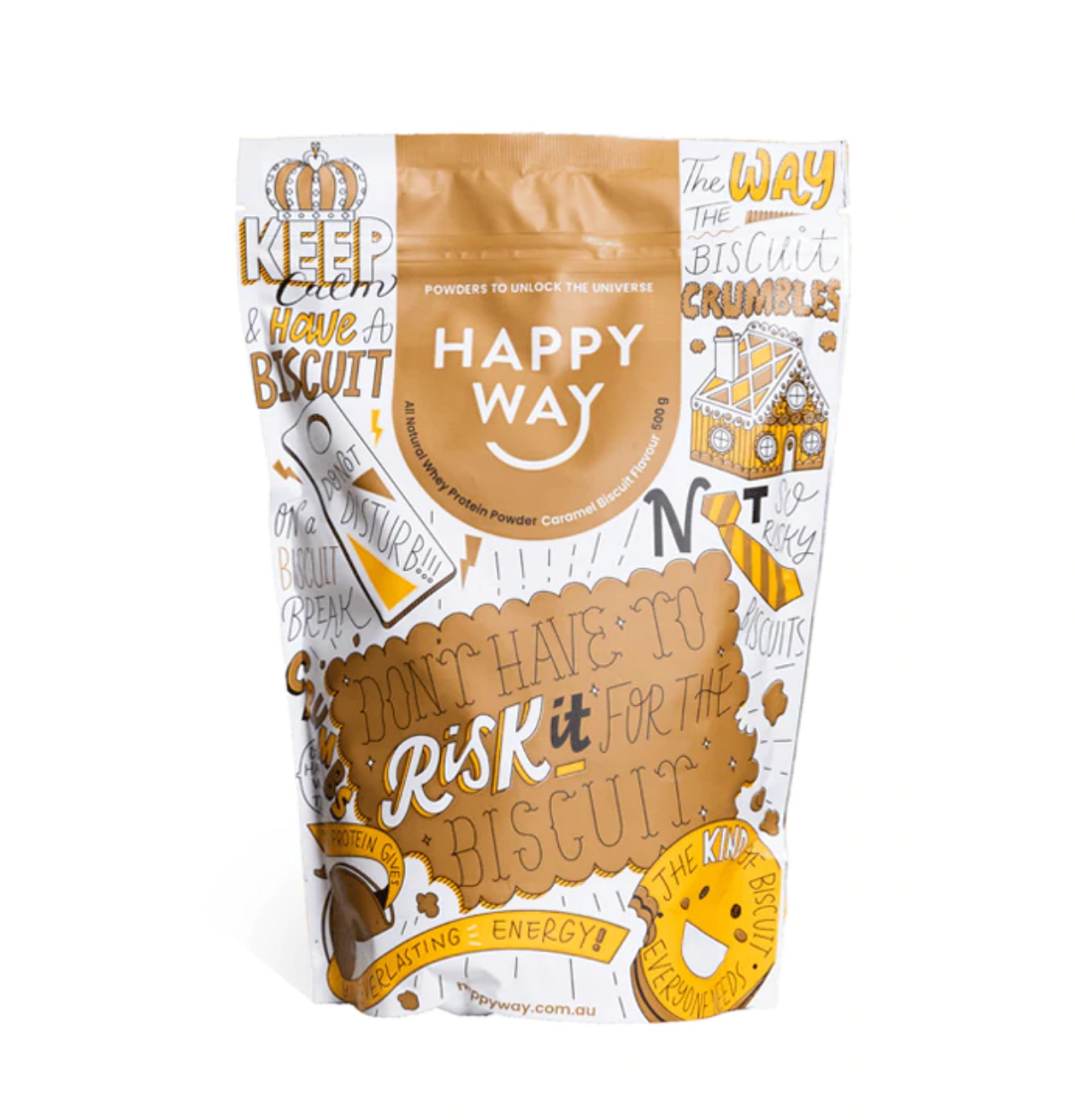 HAPPY WAY Whey Protein Powder Caramel Biscuit 500