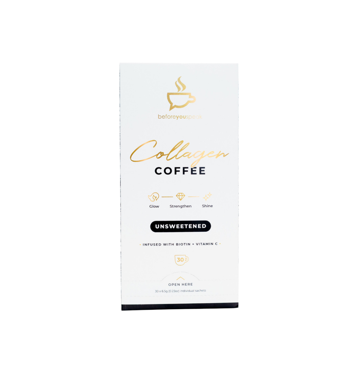 Before You Speak Collagen Coffee Unsweetened 6.5g x 30 Pack-0