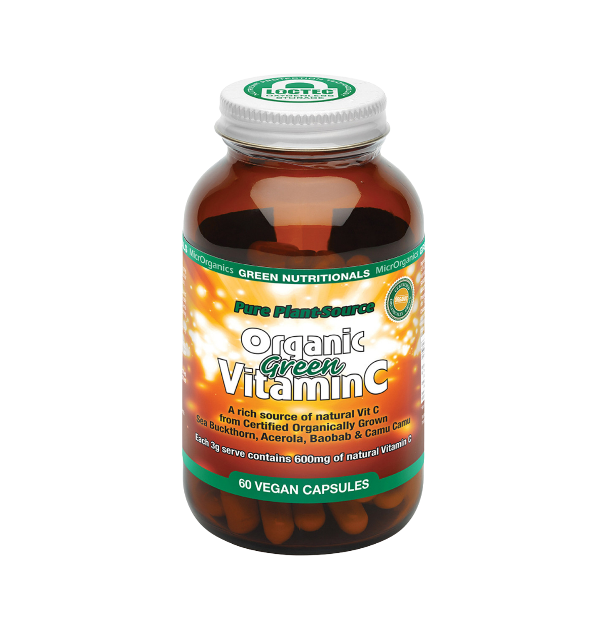 Green Nutritionals Pure Plant-Source Organic Green Vitamin C 60vc-0