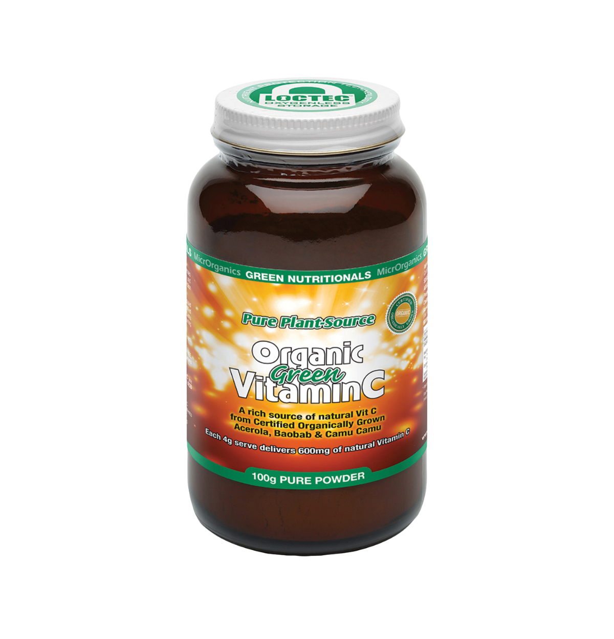 Green Nutritionals Pure Plant-Source Organic Green Vitamin C 100g Powder-0