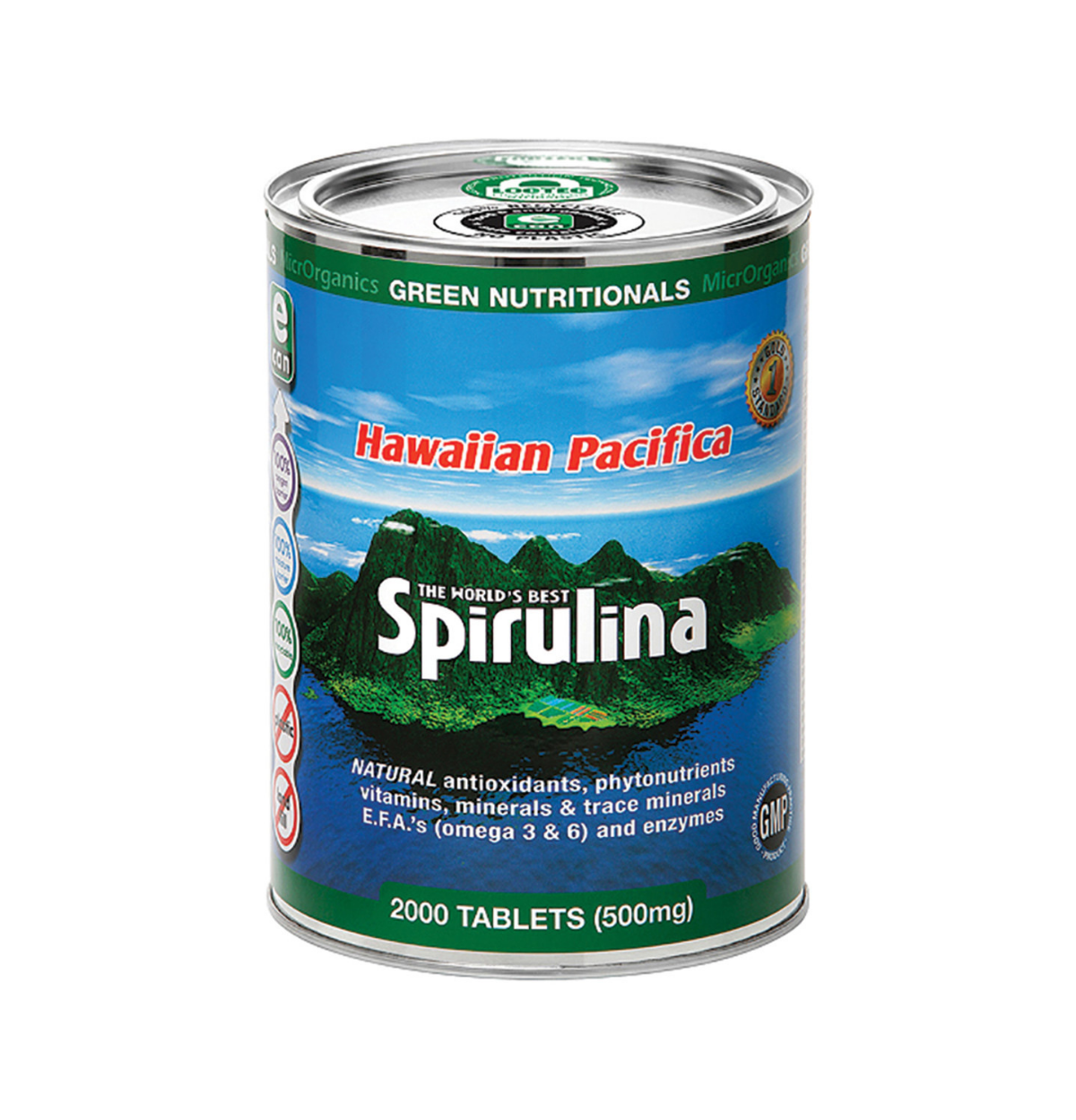 Green Nutritionals Hawaiian Pacifica Spirulina 500mg 2000t-0