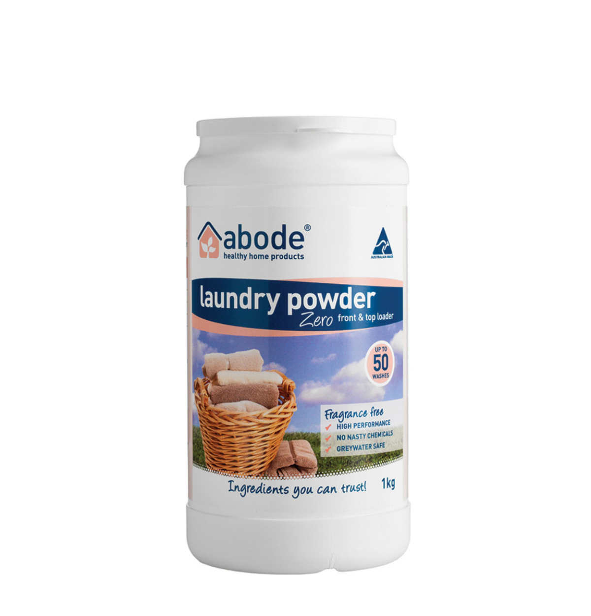 Abode Laundry Powder (Front & Top Loader) Zero 1kg-0