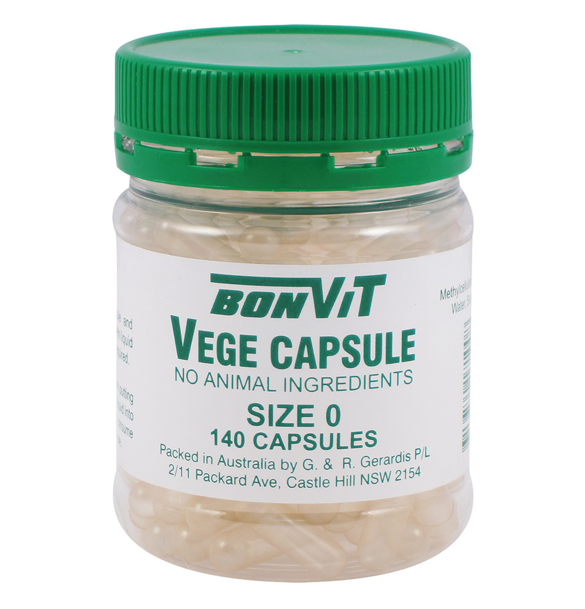 Bonvit Empty Vege Capsules Size '0' 140c-0