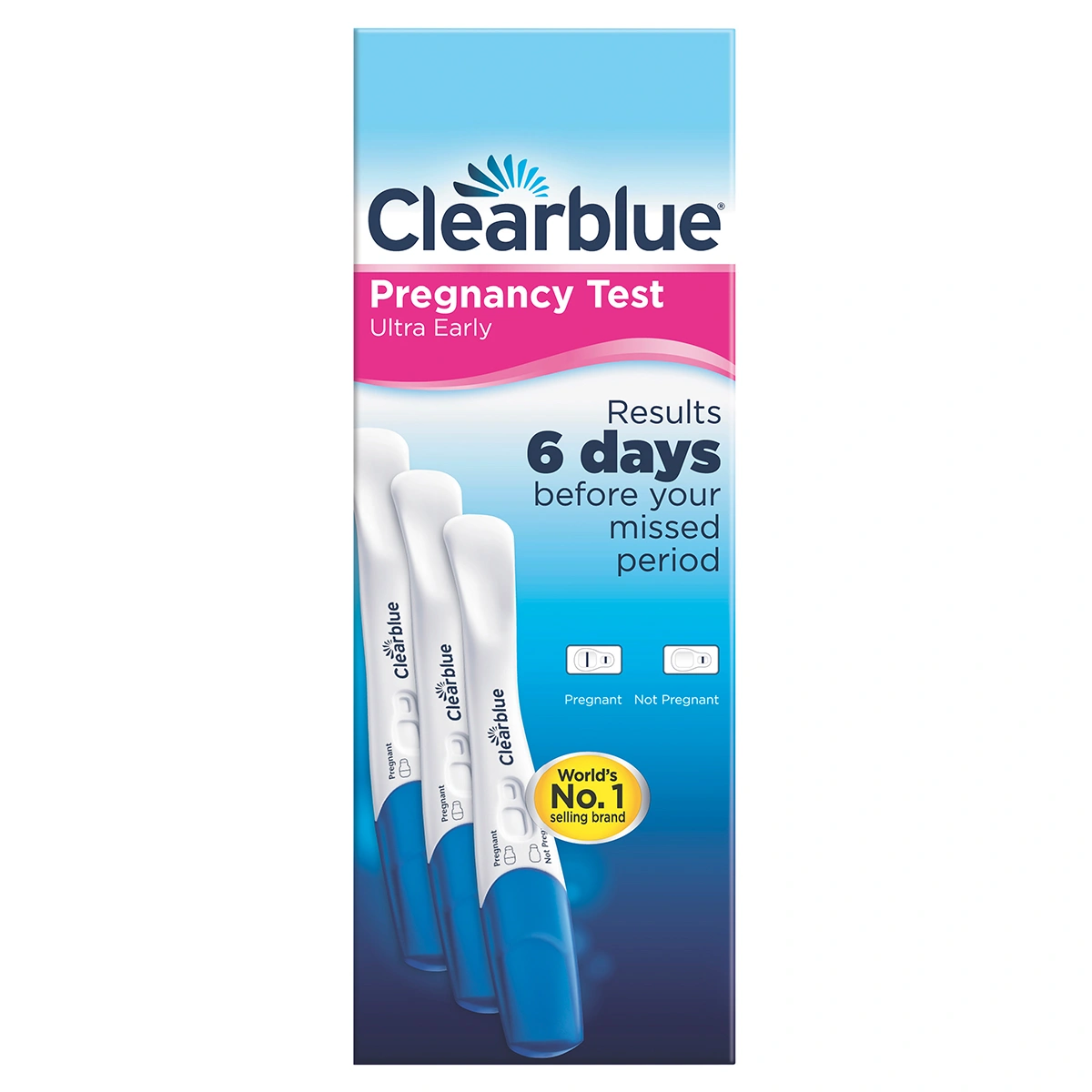 Image of CLEARBLUE EARLY DETECTION TEST 3 PACK A Clearblue Pregnancy Test Ultra Early 
