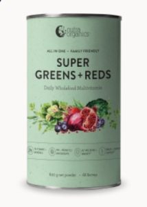 Nutra Organics Super Greens + Reds (Wholefood Multivitamin) Powder 600g