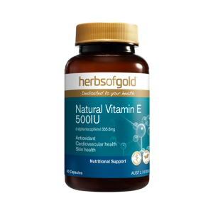 Herbs of Gold Natural Vitamin E 500IU (50 Capsules)